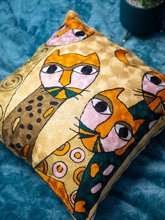 Kashmiri Hand Embroidered Multi Cotton Cushion Cover