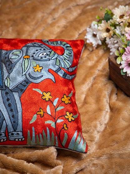 Kashmiri Hand Embroidered Multi Cotton Cushion Cover