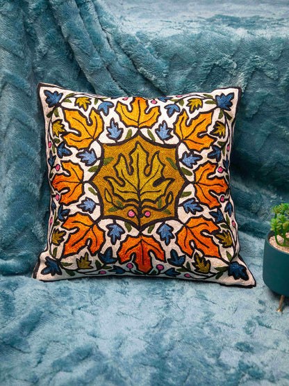Kashmiri Hand Embroidered Multi Cotton Cushion Cover
