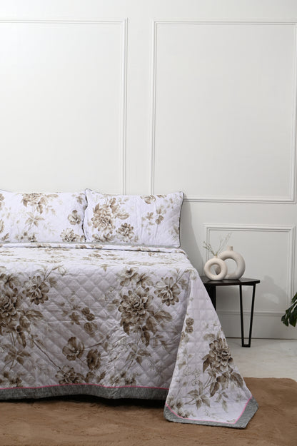 Embroidered Cotton White Color King Size Bedsheet for Double Bed with Two Pillow Covers (97 x 108 Inch)